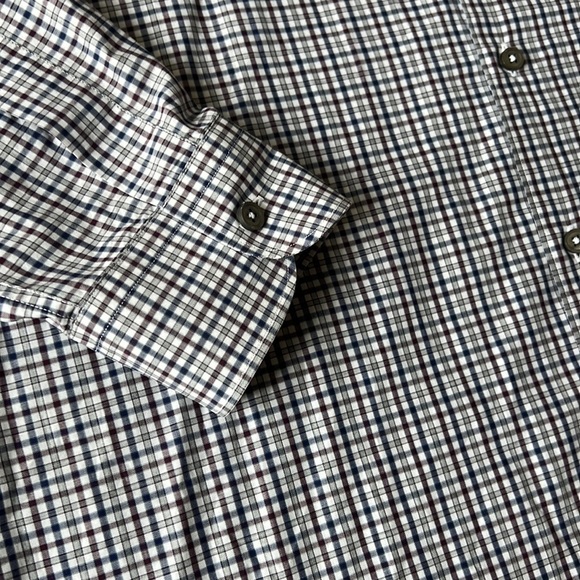 Ermenegildo Zegna Long Sleeve Button Down Red/Navy/Grey - Picture 3 of 7